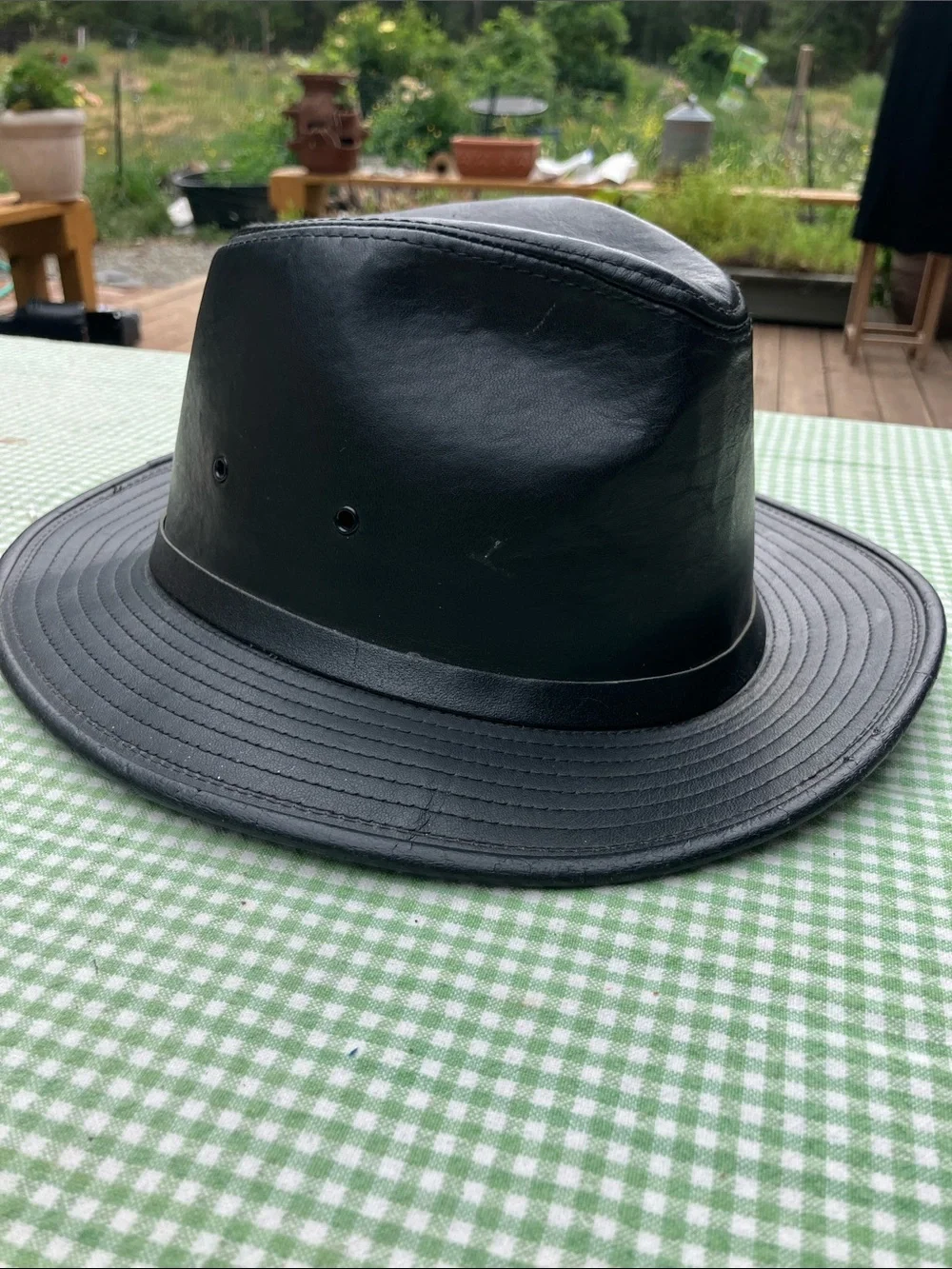 Henschel Hatquarters USA faux leather hat pleather safari hat